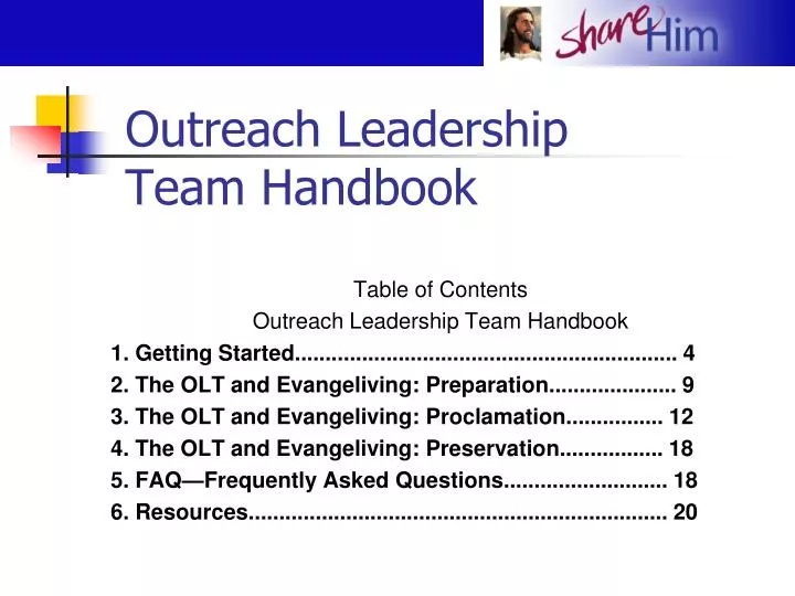 outreach leadership team handbook