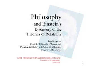 Philosophy and Einstein's Discovery of the Theories of Relativity