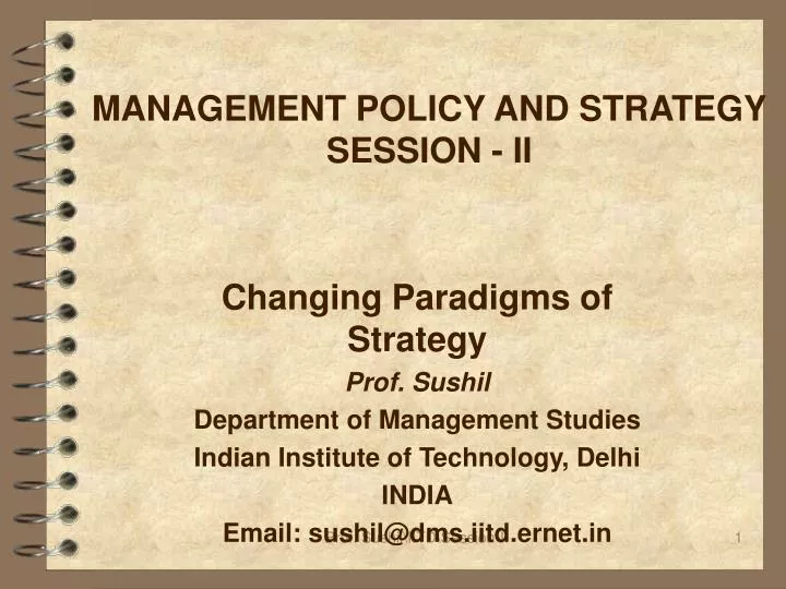 management policy and strategy session ii