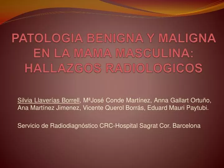 patologia benigna y maligna en la mama masculina hallazgos radiologicos
