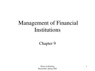 Management of Financial Institutions