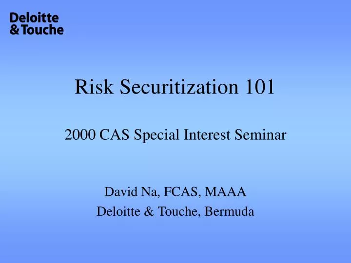 risk securitization 101 2000 cas special interest seminar