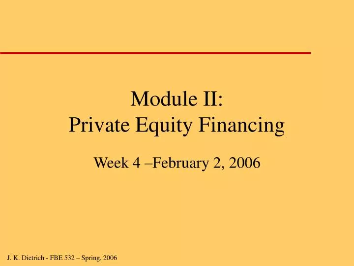 module ii private equity financing
