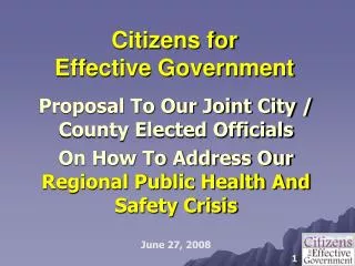 Citizens for Effective Government