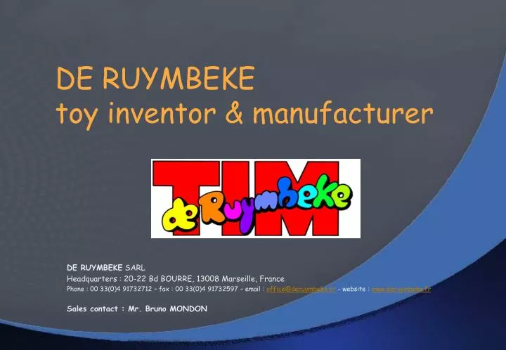 de ruymbeke toy inventor manufacturer