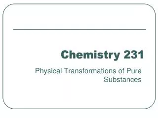 Chemistry 231
