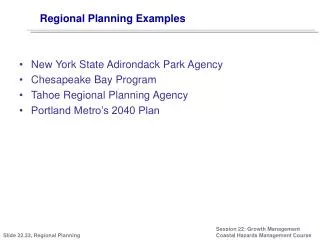 Regional Planning Examples