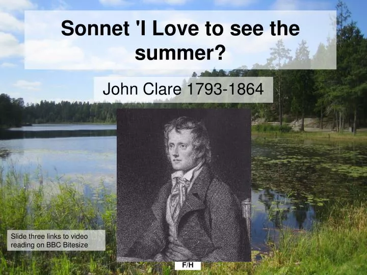 sonnet i love to see the summer