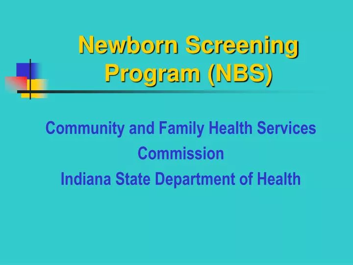 newborn screening program nbs