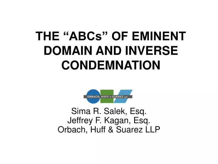 the abcs of eminent domain and inverse condemnation