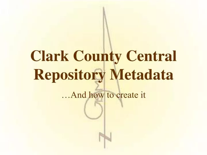 clark county central repository metadata