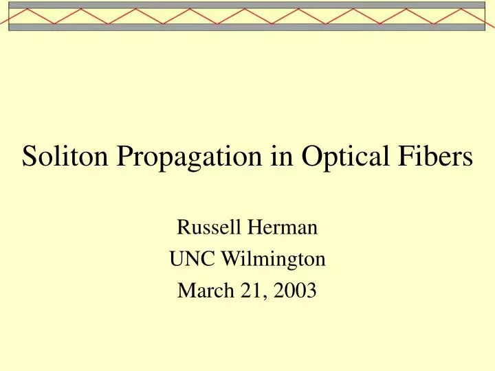 soliton propagation in optical fibers