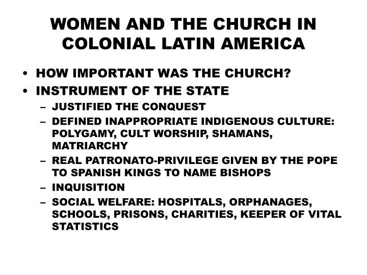 women and the church in colonial latin america