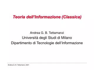 teoria dell informazione classica
