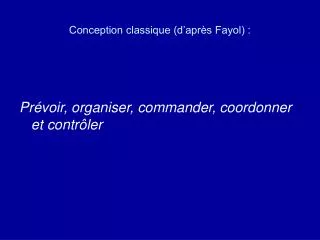 conception classique d apr s fayol