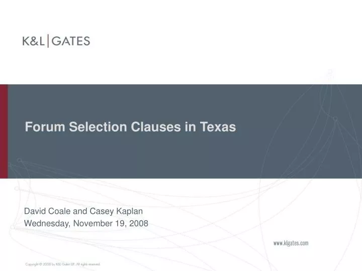 forum selection clauses in texas
