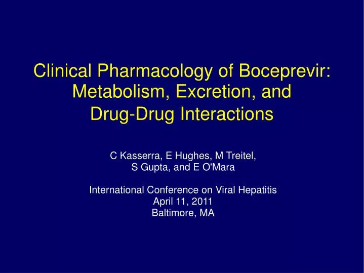 clinical pharmacology of boceprevir metabolism excretion and drug drug interactions