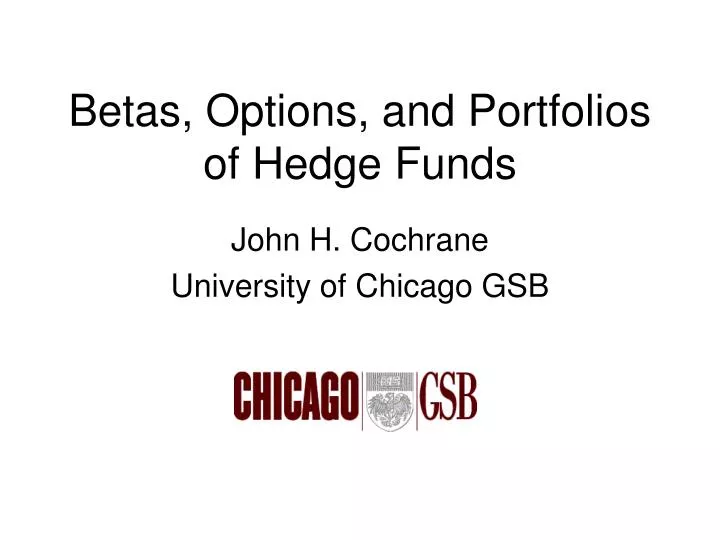 betas options and portfolios of hedge funds