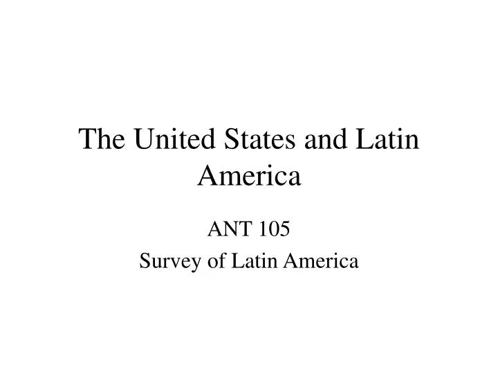 the united states and latin america
