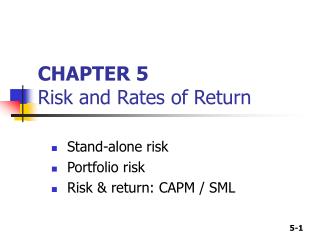 chapter 5 risk and rates of return