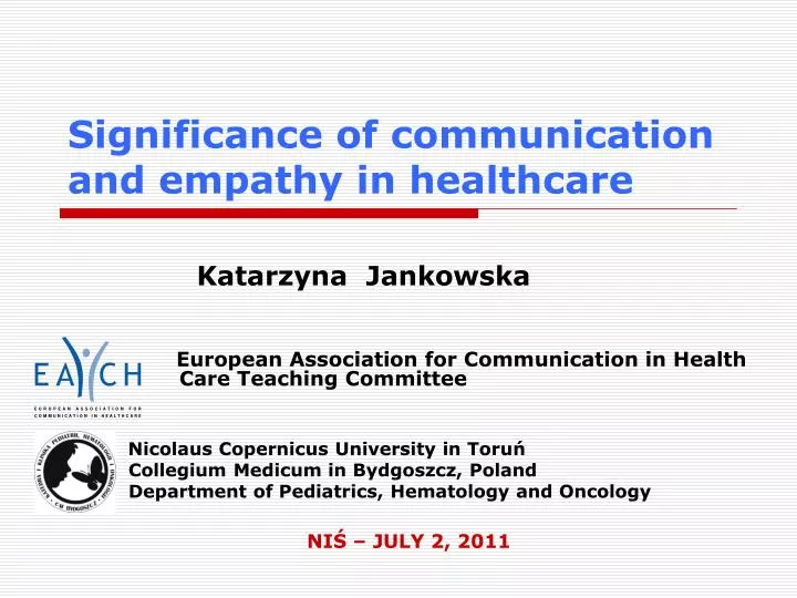 significance of communication and empathy in healthcare