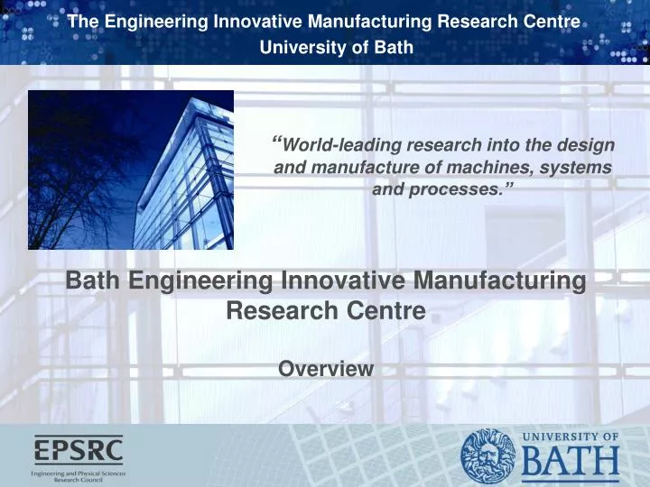 bath engineering innovative manufacturing research centre