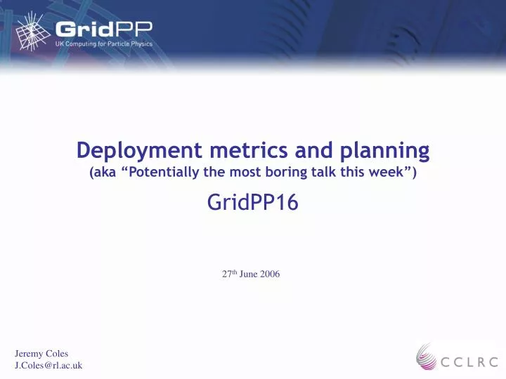 deployment metrics and planning aka potentially the most boring talk this week