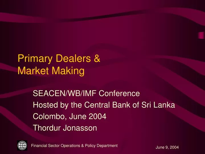 primary dealers market making