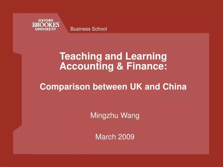 teaching and learning accounting finance comparison between uk and china