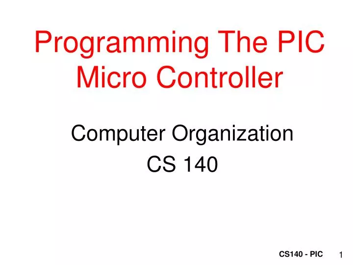 programming the pic micro controller