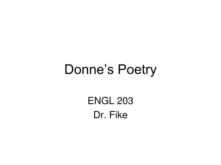 donne s poetry