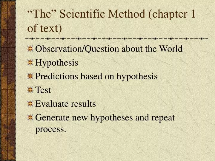 the scientific method chapter 1 of text