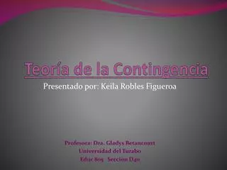 teor a de la contingencia