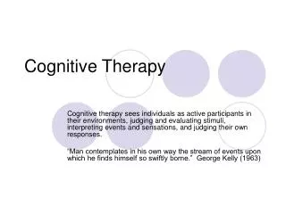 Cognitive Therapy