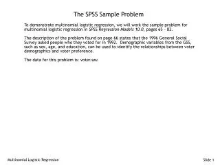 The SPSS Sample Problem