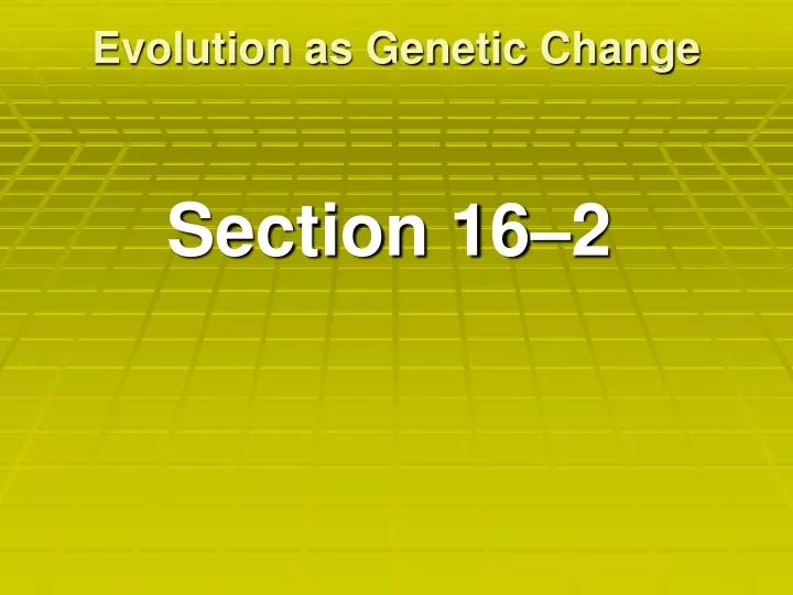 evolution as genetic change