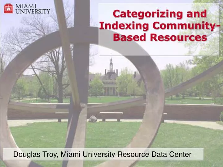 categorizing and indexing community based resources