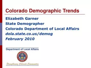 Colorado Demographic Trends
