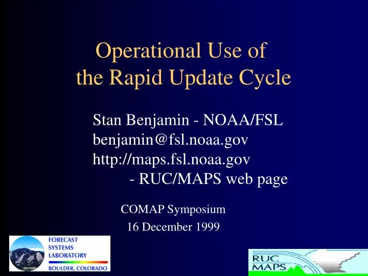 operational use of the rapid update cycle