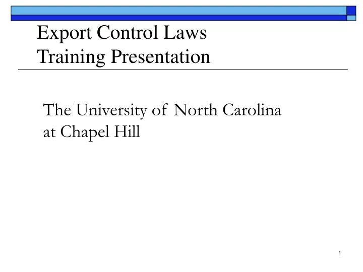 export control laws training presentation