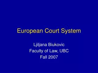 European Court System
