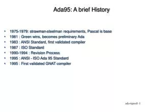 Ada95: A brief History