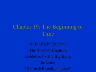 Chapter 19: The Beginning of Time