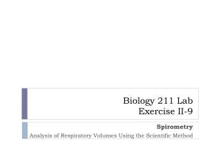 LAB Exercise II-9 Spirometry