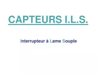 capteurs i l s