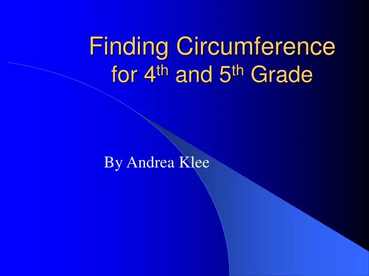 finding circumference for 4 th and 5 th grade