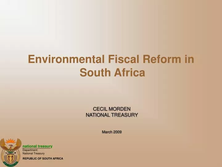 environmental fiscal reform in south africa
