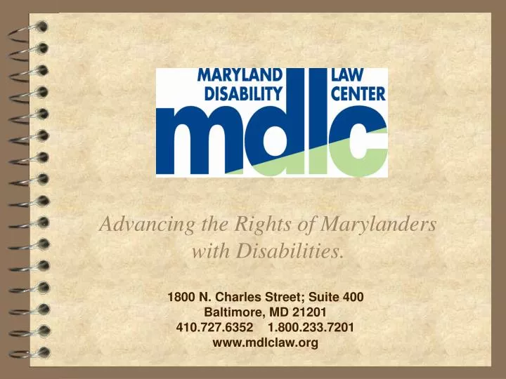 advancing the rights of marylanders with disabilities
