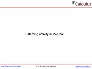 ipcalculus - menthol patenting activity