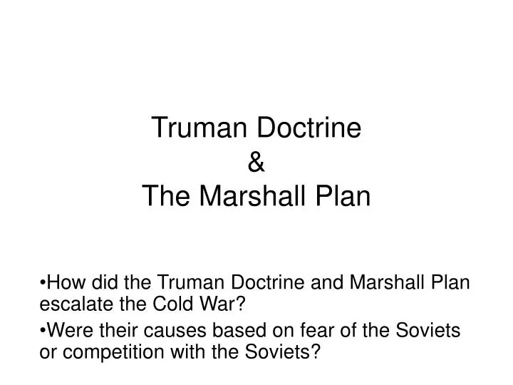 truman doctrine the marshall plan